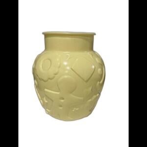 Rare Yellow Vintage Hazel Atlas Cookie Jar - No Lid